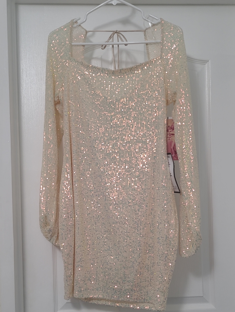 Emerald Sundae Slim Neutral Sequin Bodycon Cocktail Dress XXL Fits 12-14
